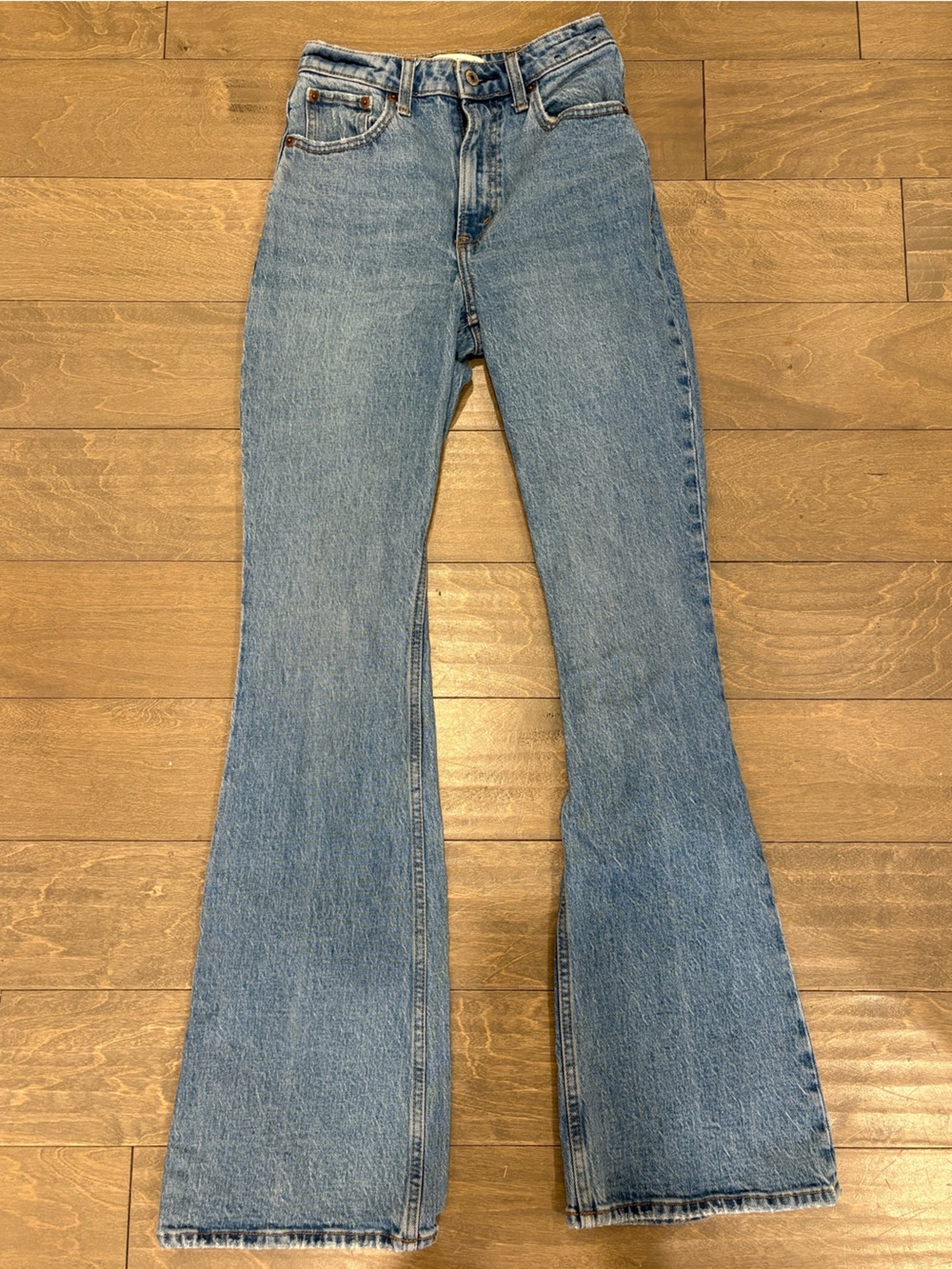 Vintage Abercrombie & Fitch Light Blue Flare Jeans 24/00L curve love Y2K